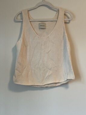 Shaina Mote Cream Organic Cotton Knit Tank Top Size M